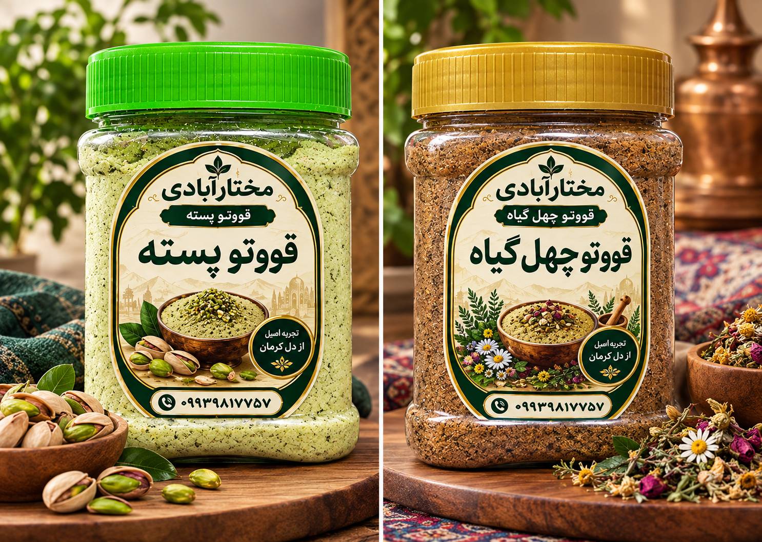 قووتو و قاووت اصل کرمان با طعم چهل گیاه و پسته